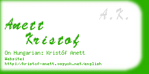 anett kristof business card