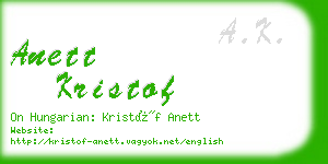 anett kristof business card